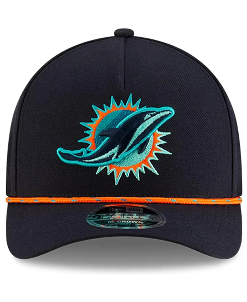 New Era Big Boys and Girls Pitch Blue Miami Dolphins 2025 Rivalries Collection 9FORTY A-Frame Adjustable Hat