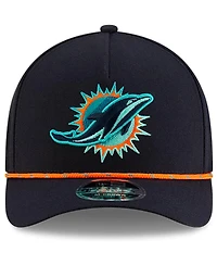 New Era Big Boys and Girls Pitch Blue Miami Dolphins 2025 Rivalries Collection 9FORTY A-Frame Adjustable Hat