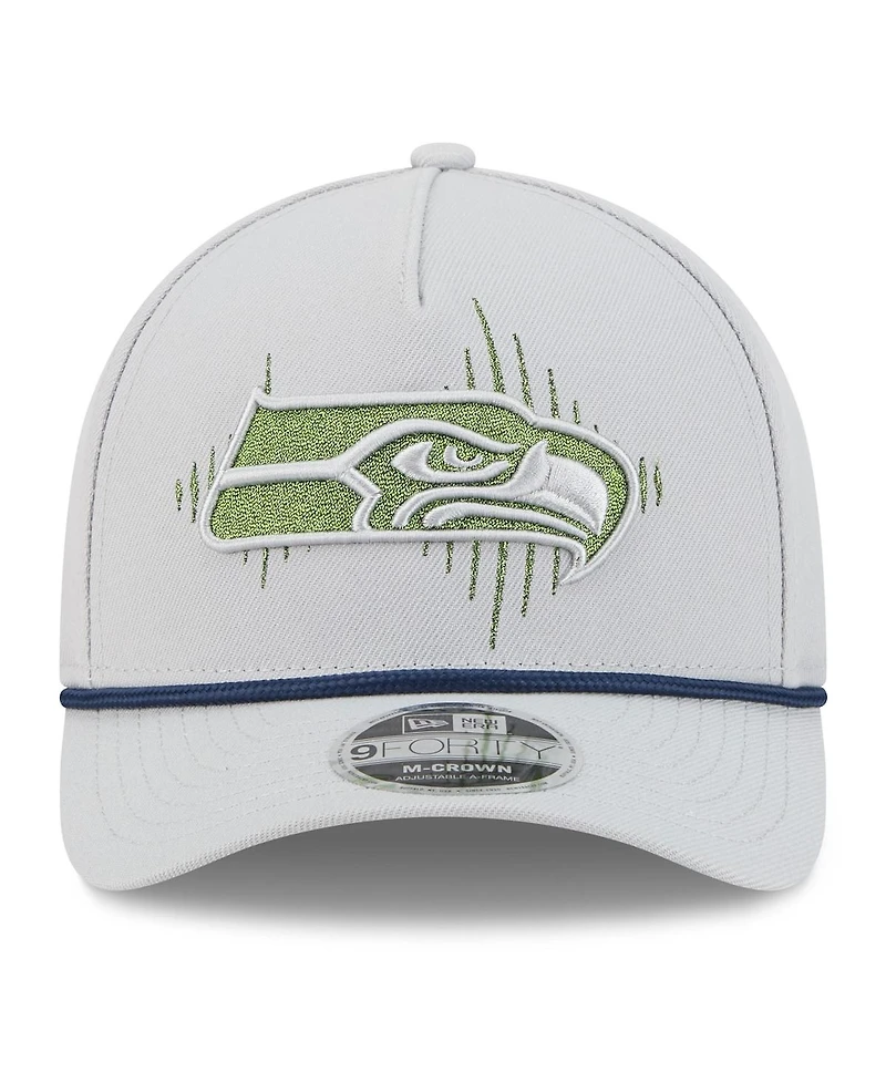 New Era Big Boys and Girls Wolf Gray Seattle Seahawks 2025 Rivalries Collection 9FORTY A-Frame Adjustable Hat