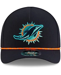New Era Men's Pitch Blue Miami Dolphins 2025 Rivalries Collection Sideline A-Frame 9FORTY Adjustable Hat