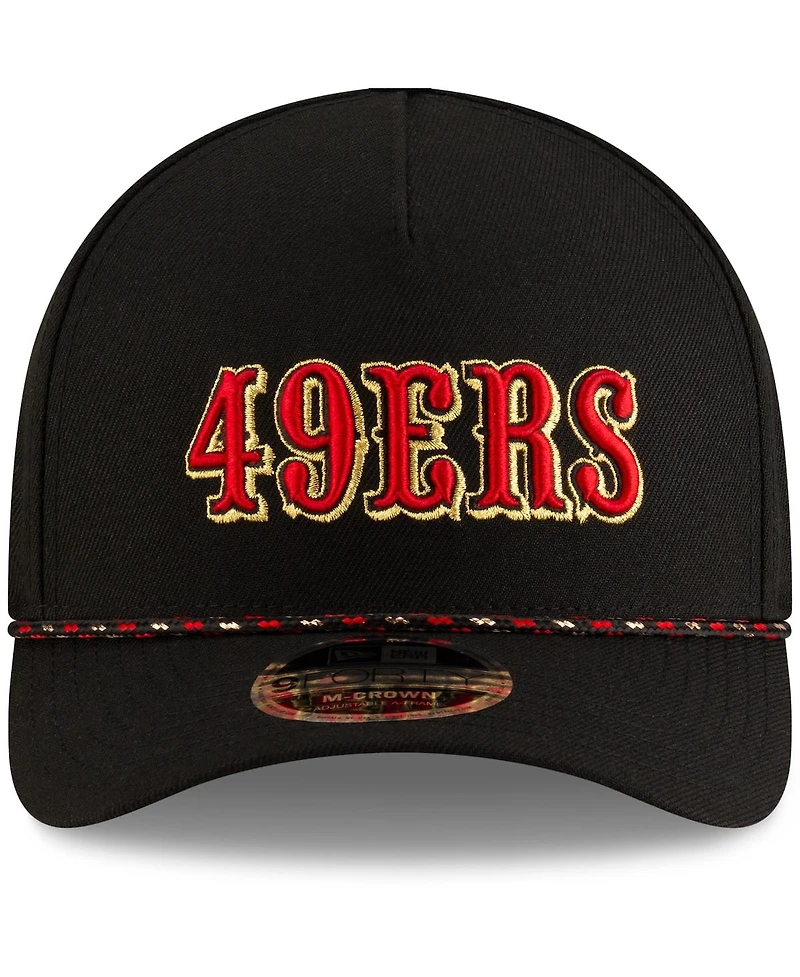 New Era Men's Black San Francisco 49ers 2025 Rivalries Collection Sideline A-Frame 9FORTY Adjustable Hat