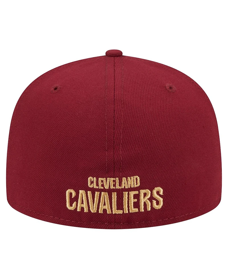 New Era Men's Wine Cleveland Cavaliers Deceptor 59FIFTY Fitted Hat