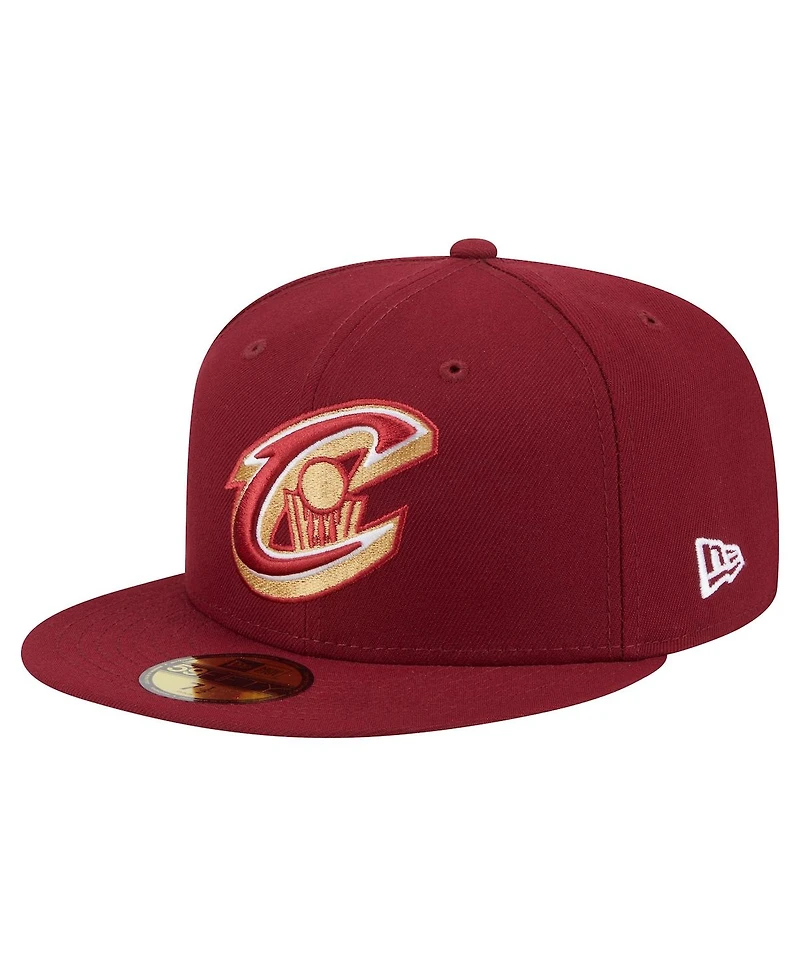 New Era Men's Wine Cleveland Cavaliers Deceptor 59FIFTY Fitted Hat