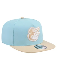 New Era Men's Light Blue/Light Beige Baltimore Orioles Color Pack A-Frame 9FIFTY Snapback Hat