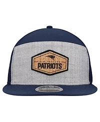 New Era Men's Gray/Navy New England Patriots Cork Split Panel 9FIFTY Trucker Snapback Hat