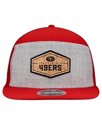 New Era Men's Gray/Scarlet San Francisco 49ers Cork Split Panel 9FIFTY Trucker Snapback Hat