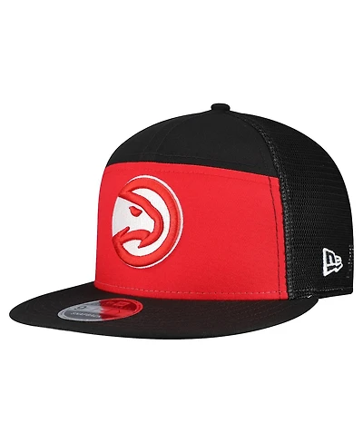 New Era Men's Red/Black Atlanta Hawks Outdoor Split Panel 9FIFTY Snapback Hat