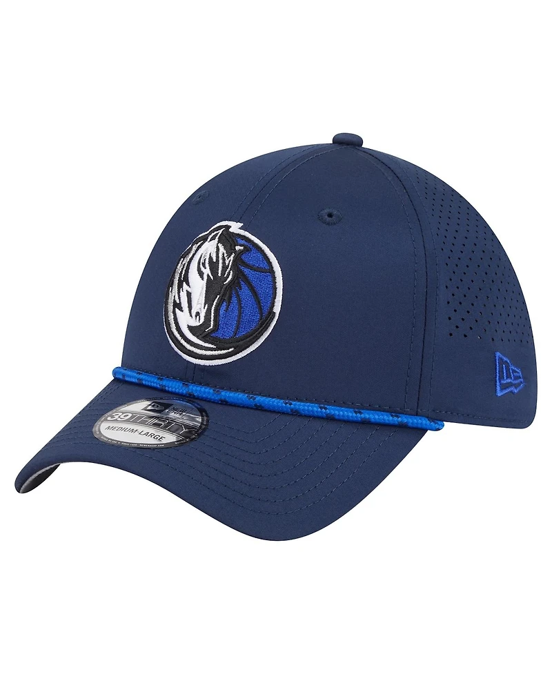 New Era Men's Blue Dallas Mavericks Featherweight Poly Rope Flex 39Thirty Hat