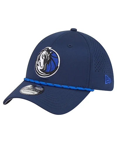 New Era Men's Blue Dallas Mavericks Featherweight Poly Rope Flex 39Thirty Hat