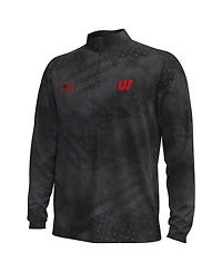 Under Armour Men's Black Wisconsin Badgers Freedom Collection ArmorFuse Half-Zip Sweatshirt