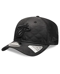 New Era Men's Black Miami Heat Quilted 9SEVENTY Trucker Adjustable Hat