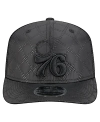 New Era Men's Black Philadelphia 76ers Quilted 9SEVENTY Trucker Adjustable Hat