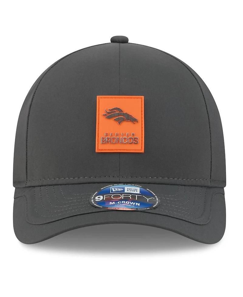 New Era Men's Charcoal Denver Broncos 2025 Sideline Cold Weather 9FORTY M-Crown Adjustable Hat