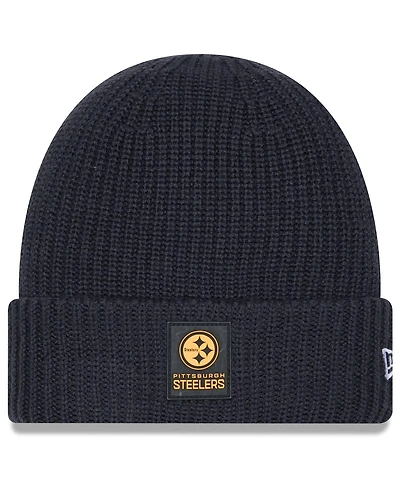 New Era Men's Charcoal Pittsburgh Steelers 2025 Sideline Cold Weather Cuffed Knit Hat