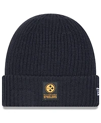New Era Men's Charcoal Pittsburgh Steelers 2025 Sideline Cold Weather Cuffed Knit Hat