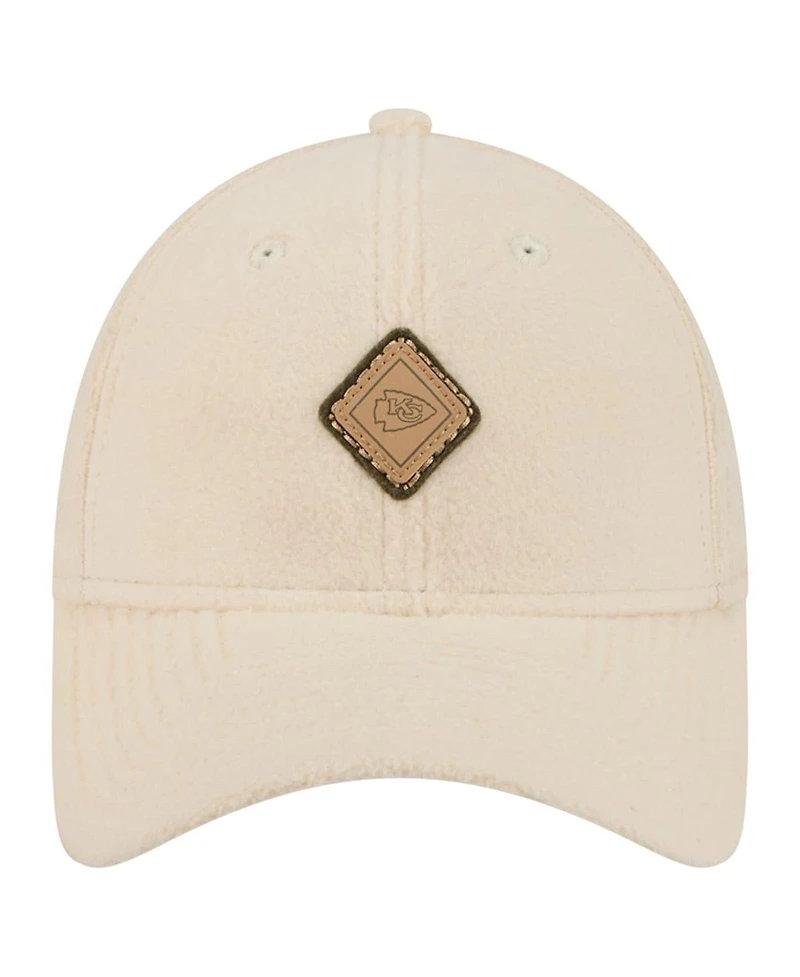 New Era Women's Cream Kansas City Chiefs Comfy 9FORTY Adjustable Hat