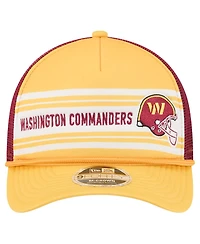 New Era Men's Gold Washington Commanders Linear A-Frame 9FORTY Adjustable Hat