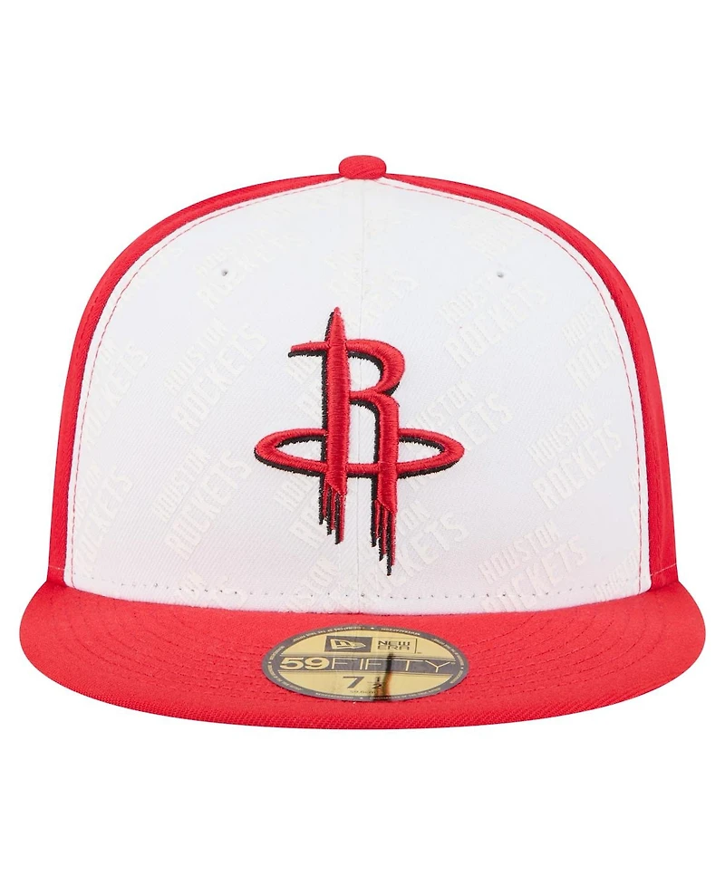 New Era Men's White/Red Houston Rockets Repeat 59Fifty Fitted Hat