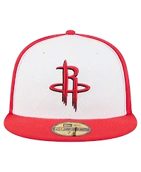 New Era Men's White/Red Houston Rockets Repeat 59Fifty Fitted Hat