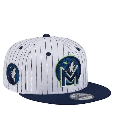 New Era Men's White Minnesota Timberwolves Deceptor Pinstripe 9FIFTY Snapback Hat