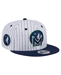New Era Men's White Minnesota Timberwolves Deceptor Pinstripe 9FIFTY Snapback Hat