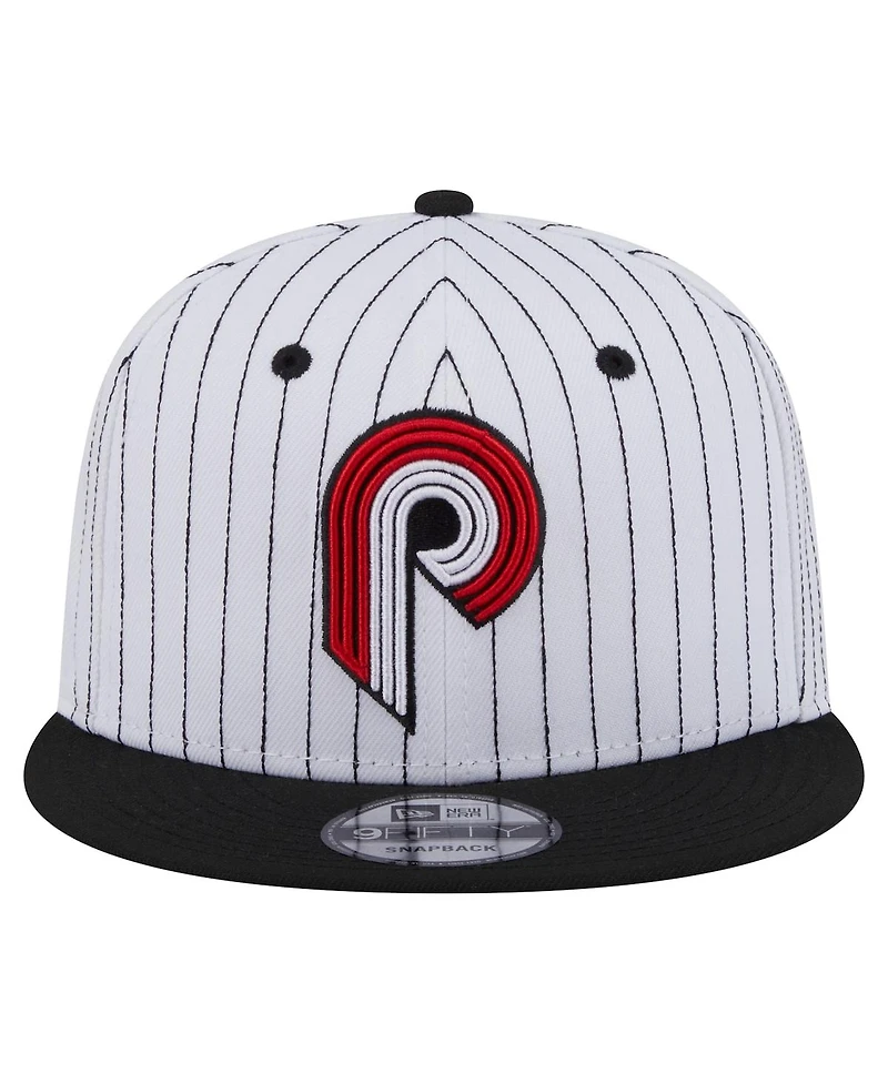 New Era Men's White Portland Trail Blazers Deceptor Pinstripe 9FIFTY Snapback Hat