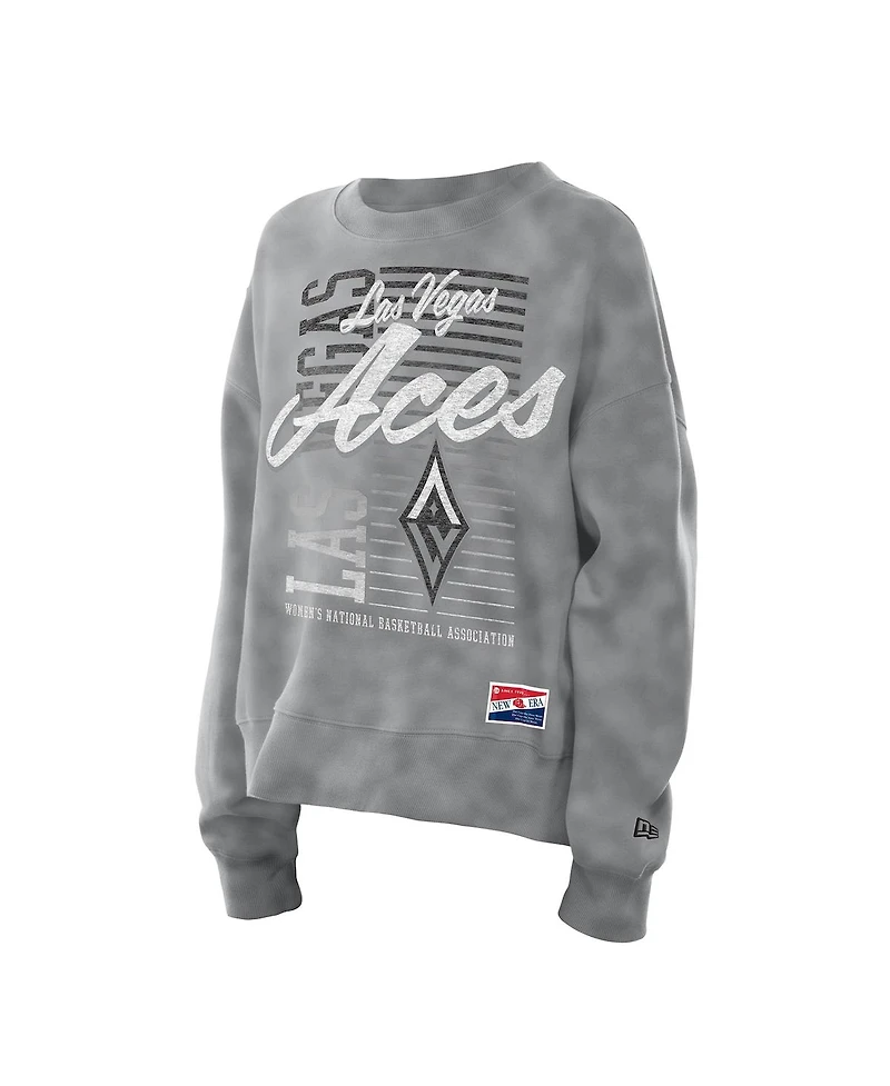 New Era Women's Silver Las Vegas Aces Oversized Mineral Wash Sweatshirt