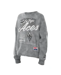 New Era Women's Silver Las Vegas Aces Oversized Mineral Wash Sweatshirt