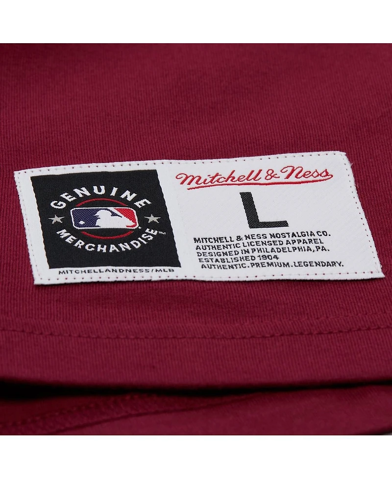 Mitchell & Ness Men's Burgundy Philadelphia Phillies Double Hit Mascot Pocket T-Shirt