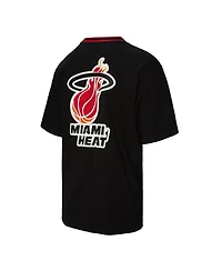 Mitchell & Ness Men's and Women's Black Miami Heat Playmaker Vintage Logo T-Shirt