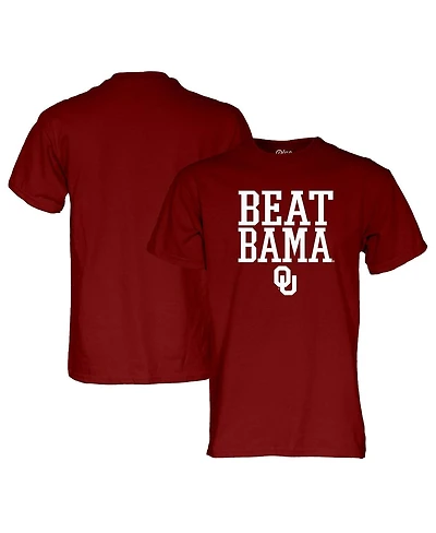 Blue 84 Men's and Women's Crimson Oklahoma Sooners Beat Bama Rally Call T-Shirt