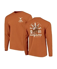 Image One Men's Texas Orange Longhorns Comfort Colors Mascot Overlay Long Sleeve T-Shirt