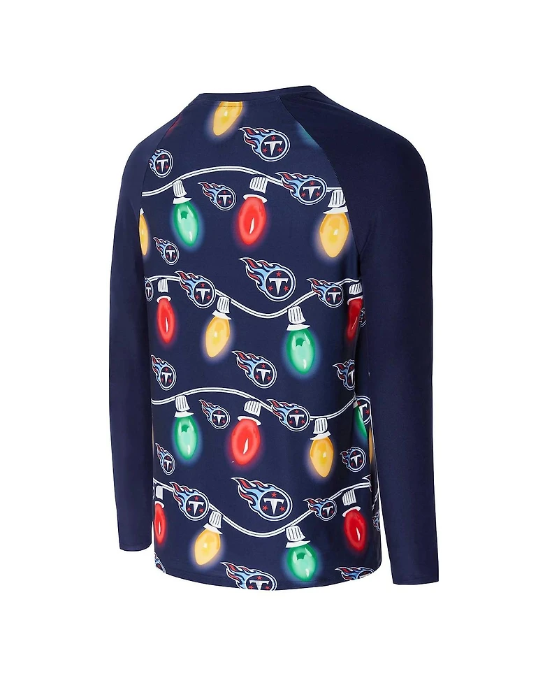 Concepts Sport Men's Navy Tennessee Titans Garland Knit Raglan Long Sleeve Top and Pants Set
