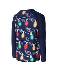 Concepts Sport Men's Navy Tennessee Titans Garland Knit Raglan Long Sleeve Top and Pants Set