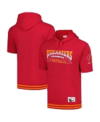 Mitchell & Ness Men's Red Tampa Bay Buccaneers Pre-Game Short Sleeve Pullover Hoodie