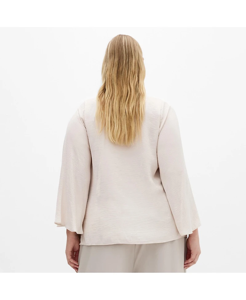 City Chic Plus Mahalia Neck Tie Top