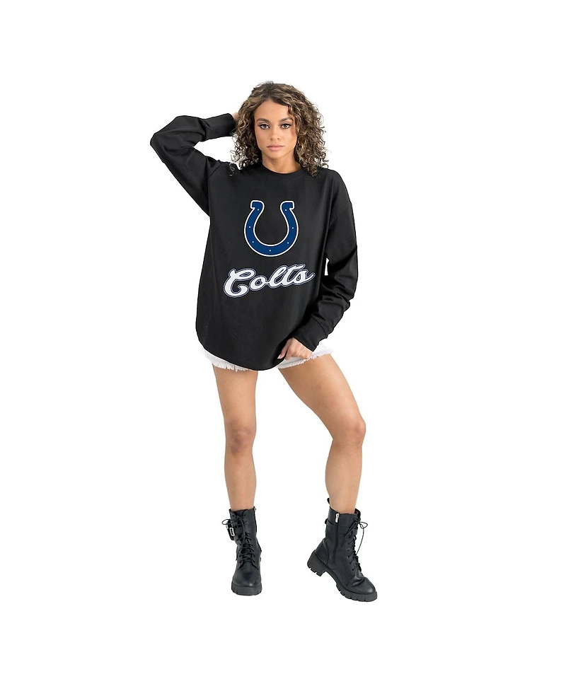 Gameday Couture Women's Black Indianapolis Colts Oversized Long Sleeve T-Shirt