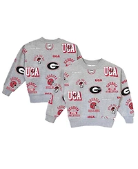 Gameday Couture Big Girls Gray Georgia Bulldogs Always On Repeat Pullover Sweatshirt