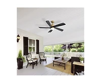 52-inch Modern Stylish Golden 5-Blade Ceiling Fan with Remote Control and Light Source