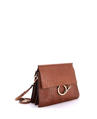 Pre-Owned Chloe Medium Faye Shoulder Bag Embossed Leather