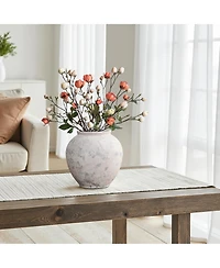 LuxenHome 10.7" Mottled Gray Cement Globe Vase, Round Decorative Accent for Home Decor