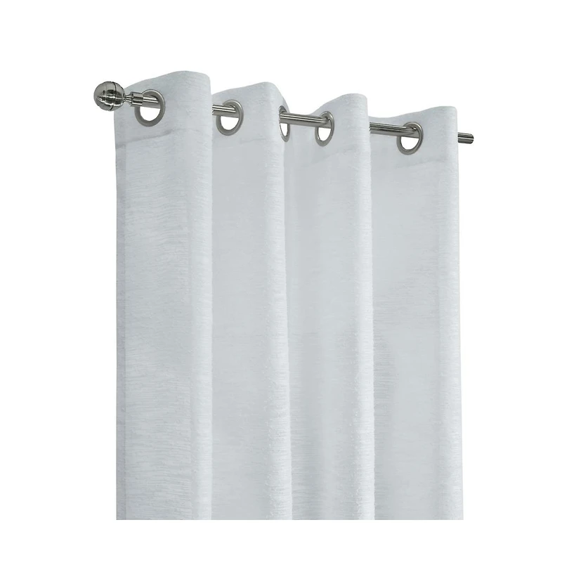 Habitat Boucle Sheer Premium Stylish and Functional Grommet Curtain Panel 52" x 63" White