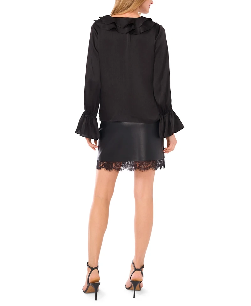 Vince Camuto Women's Ruffled V-Neck Bell-Sleeve Blouse