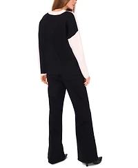 Vince Camuto Women's Colorblocked Drop-Shoulder Sweater