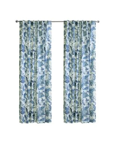 Habitat Jacobean Garden Jacobean Print Design Light Filtering Dual Header Curtain Panel 52 X22 X 95 X22 Blue