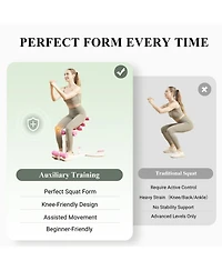 Squat Machine, Deep Squat Machine for Women - Adjustable Glute Trainer with Resistance Bands, Pink