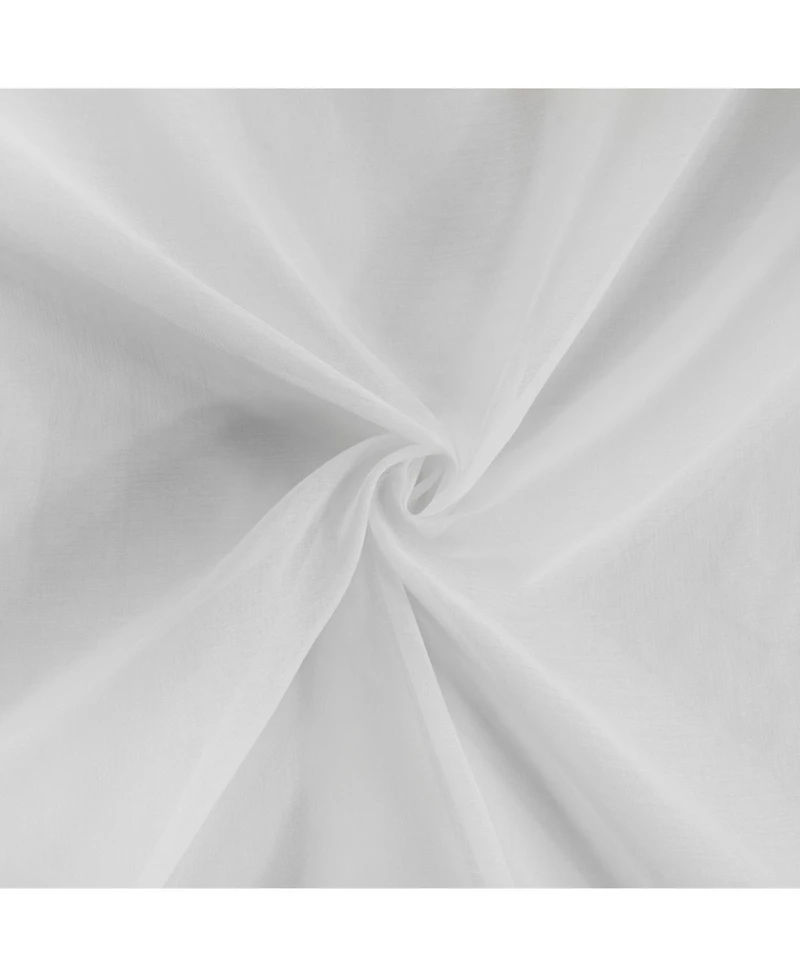 Habitat 100% Polyester Daphne Sheer Grommet Faux Linen Solid Curtain Panel 52" x 63" White