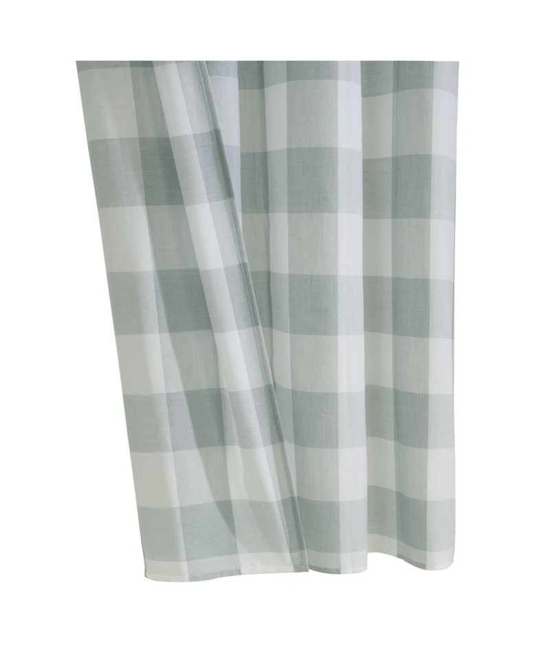 Habitat 100% Polyester Genesis Light Filtering Plaid Woven Grommet Curtain Panel 52" x 95" Grey