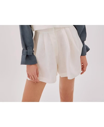 Labeca London Women's Claudia Linen Flare Shorts
