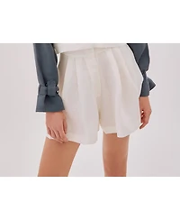 Labeca London Women's Claudia Linen Flare Shorts